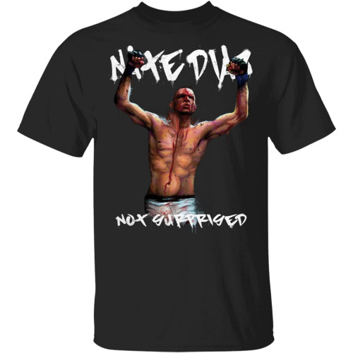 Nate Diaz T-Shirt Nox Surprised Men's Tee Shirt Short Sleeve Black Nate Diaz T-Shirt Nox Surprised Men's Tee Shirt Short Sleeve Black