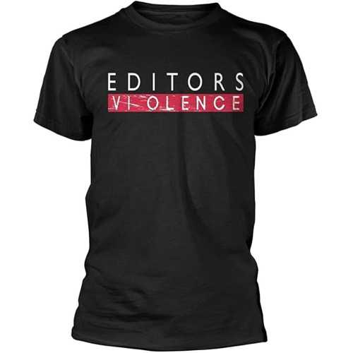 Editors 'Violence' T Shirt - New Man T-Shirt 100% Cotton Sleeve Shirt Black Mens Editors 'Violence' T Shirt - New Man T-Shirt 100% Cotton Sleeve Shirt Black Mens