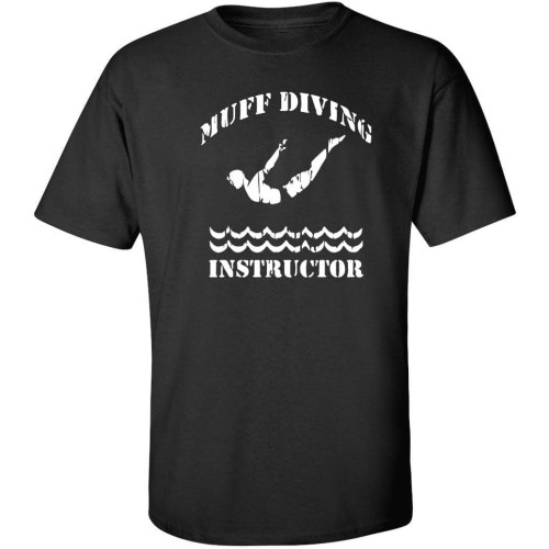 Muff Diving Instructor Diver Swimming Pool Funny Sex Men's Tee Shirt Black