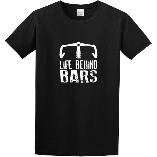 Life Behind Bars Cycling Unisex 100% Cotton Short-Sleeve T-Shirts Black Life Behind Bars Cycling Unisex 100% Cotton Short-Sleeve T-Shirts Black