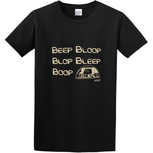 R2D2 Bleep Bloop Unisex 100% Cotton Short-Sleeve T-Shirts Black