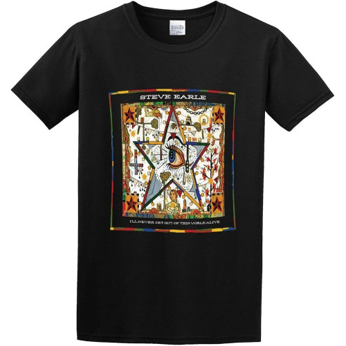 Ill Never Get Out of This World Alive Steve Earle Soundtrack Music Unisex 100% Cotton Short-Sleeve T-Shirts Black Ill Never Get Out of This World Alive Steve Earle Soundtrack Music Unisex 100% Cotton Short-Sleeve T-Shirts Black