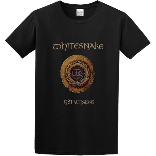 Cornelius White Whitesnake 1987 Versions Custom Design Unisex 100% Cotton Short-Sleeve T-Shirts Black