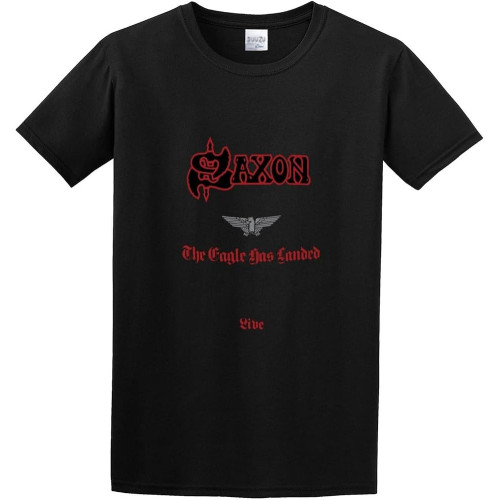 Saxon Band Hard Rock Logo Unisex 100% Cotton Short-Sleeve T-Shirts Black Saxon Band Hard Rock Logo Unisex 100% Cotton Short-Sleeve T-Shirts Black