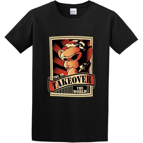 Try to Takeover The World Unisex 100% Cotton Short-Sleeve T-Shirts Black Try to Takeover The World Unisex 100% Cotton Short-Sleeve T-Shirts Black
