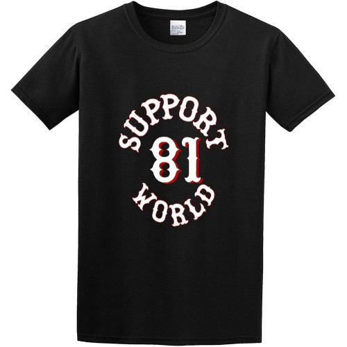 World Support 8 Cotton Unisex 100% Cotton Short-Sleeve T-Shirts Black World Support 8 Cotton Unisex 100% Cotton Short-Sleeve T-Shirts Black