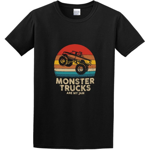 Cool Vintage Monster Truck are My Jam Retro Sunset Unisex 100% Cotton Short-Sleeve T-Shirts Black Cool Vintage Monster Truck are My Jam Retro Sunset Unisex 100% Cotton Short-Sleeve T-Shirts Black