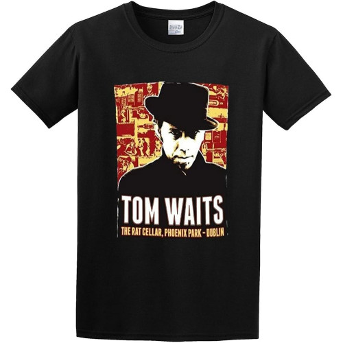 JuDian Tom Waits Dublin Unisex 100% Cotton Short-Sleeve T-Shirts Black JuDian Tom Waits Dublin Unisex 100% Cotton Short-Sleeve T-Shirts Black