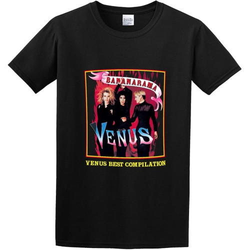 Bananarama Venus Best Compilation Graphic Unisex 100% Cotton Short-Sleeve T-Shirts Black Bananarama Venus Best Compilation Graphic Unisex 100% Cotton Short-Sleeve T-Shirts Black