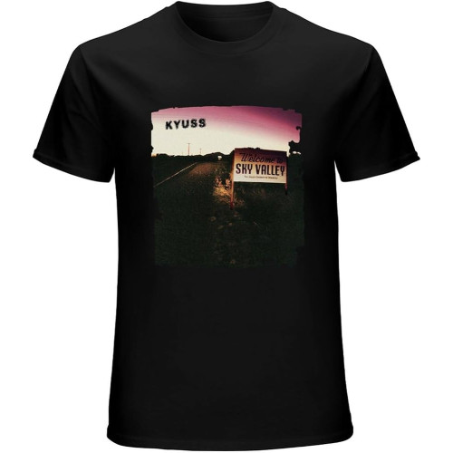 Kyuss Welcome to Sky Valley Cotton Men's Graphic Unisex Top Shirt Short-Sleeve T-Shirt Black Kyuss Welcome to Sky Valley Cotton Men's Graphic Unisex Top Shirt Short-Sleeve T-Shirt Black