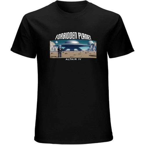 Men's Uw Forbidden Planet Altair Iv Science Fiction Film Personalised Short-Sleeve T-Shirt Black Men's Uw Forbidden Planet Altair Iv Science Fiction Film Personalised Short-Sleeve T-Shirt Black