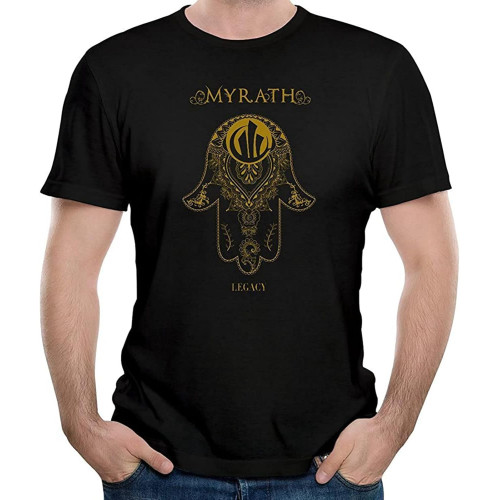 Myrath Legacy Tales of The Sands Band Pullover Short Sleeve Top Men's O-Neck T-Shirt Unisex Pure Cotton Black Myrath Legacy Tales of The Sands Band Pullover Short Sleeve Top Men's O-Neck T-Shirt Unisex Pure Cotton Black
