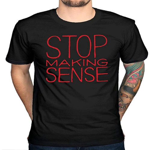 Stop Making Sense Pullover Short Sleeve Top Men's O-Neck T-Shirt Unisex Pure Cotton Black Stop Making Sense Pullover Short Sleeve Top Men's O-Neck T-Shirt Unisex Pure Cotton Black