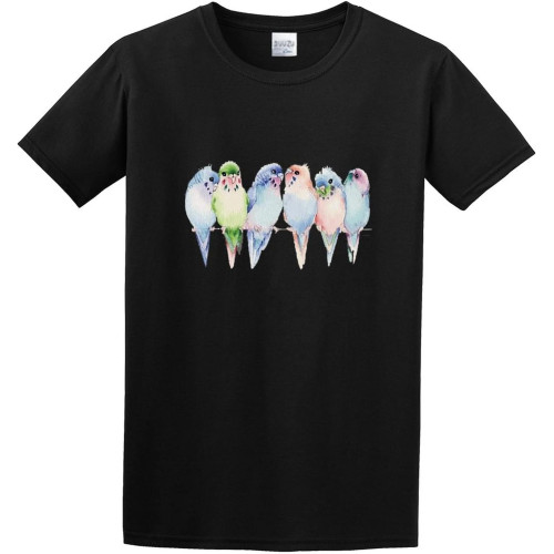 and Wildlife Birds Budgies Regular Fit O-Neck 100% Cotton Short Sleeve Unisex T-Shirt
