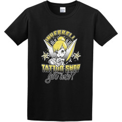 Inkerbell Tattoo Shop O-Neck 100% Cotton Short Sleeve Unisex T-Shirt