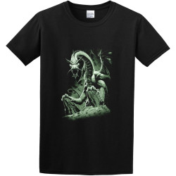 Lurking Green Dragon O-Neck 100% Cotton Short Sleeve Unisex T-Shirt