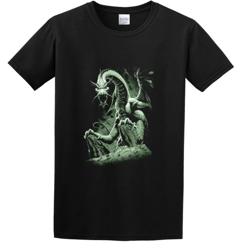 Lurking Green Dragon O-Neck 100% Cotton Short Sleeve Unisex T-Shirt Lurking Green Dragon O-Neck 100% Cotton Short Sleeve Unisex T-Shirt