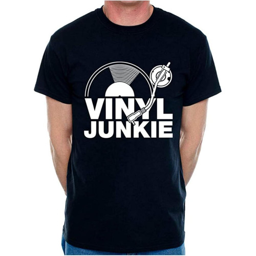 Graphic Vinyl Junkie Muisc Dj Hip Hop Dance Trance Funny Mens T-Shirt