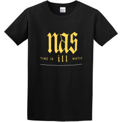 NAS Time is Illmatic Film T-Shirt Man's Fashion Cotton Black Clothes