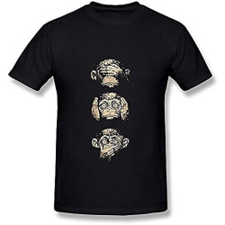 Men' 3 Wise Monkeys T-Shirt- Black