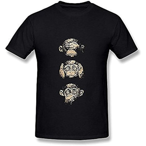 Men' 3 Wise Monkeys T-Shirt- Black Men' 3 Wise Monkeys T-Shirt- Black