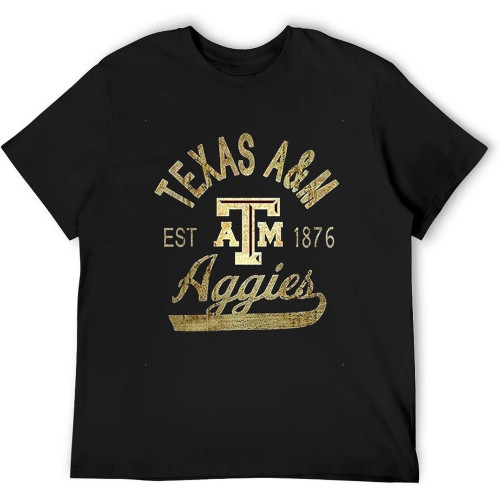 Texas A&M University Texas A&M Tamu Aggies Men's Black T-Shirt Unisex Cotton Tee Texas A&M University Texas A&M Tamu Aggies Men's Black T-Shirt Unisex Cotton Tee