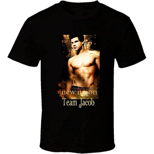 Twilight Saga New Moon Team Jacob T-Shirt Black Black Twilight Saga New Moon Team Jacob T-Shirt Black Black