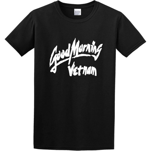 Good Morning Vietnam Funny Robin Williams DVD Gift Present Men' Unisex Graphic Black Tee