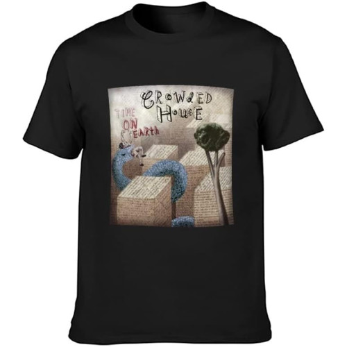 Men' Crowded House Time On Earth Summer 2007 Tour Band Short Sleeve O Neck Men' Crowded House Time On Earth Summer 2007 Tour Band Short Sleeve O Neck